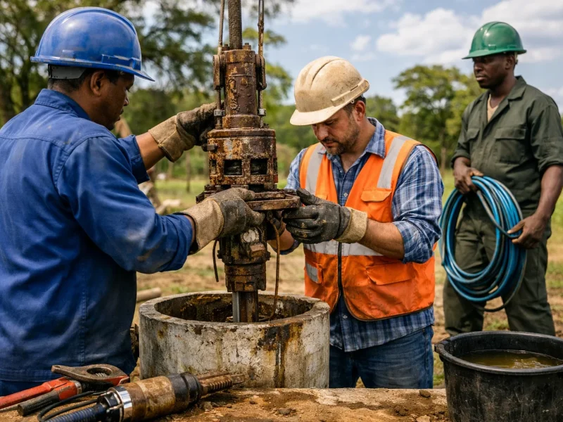 Borehole Development in Progress